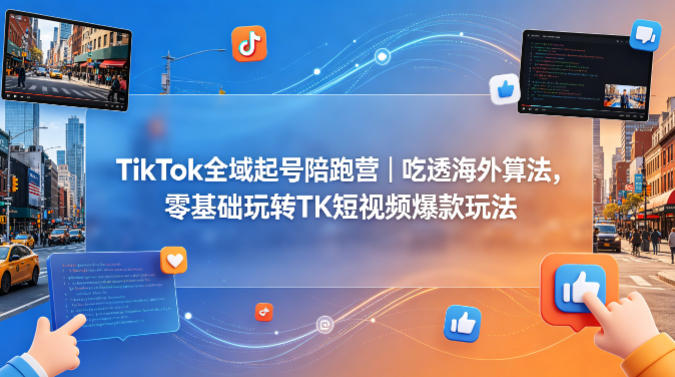 TikTok全域起号陪跑营｜吃透海外算法，零基础玩转TK短视频爆款玩法-百川聊项目