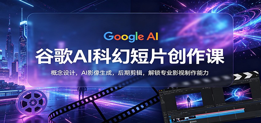 谷歌AI科幻短片创作课：概念设计，AI影像生成，后期剪辑，解锁专业影视制作能力-百川聊项目