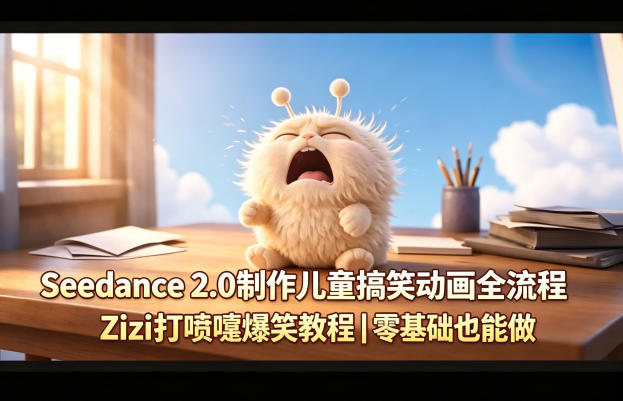 Seedance 2.0制作儿童搞笑动画全流程Zizi打喷嚏爆笑教程｜零基础也能做-百川聊项目