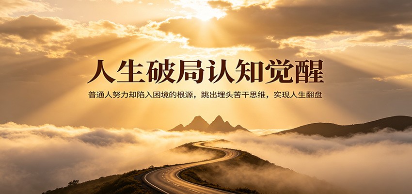 人生破局认知觉醒，普通人努力却陷入困境的根源，跳出埋头苦干思维，实现人生翻盘-百川聊项目