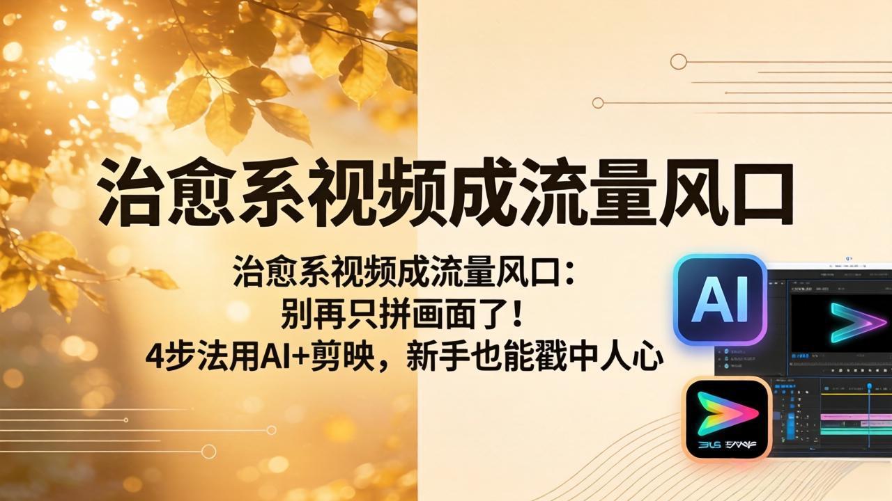 治愈系视频成流量风口：别再只拼画面了！4步法用AI+剪映，新手也能戳中人心-百川聊项目