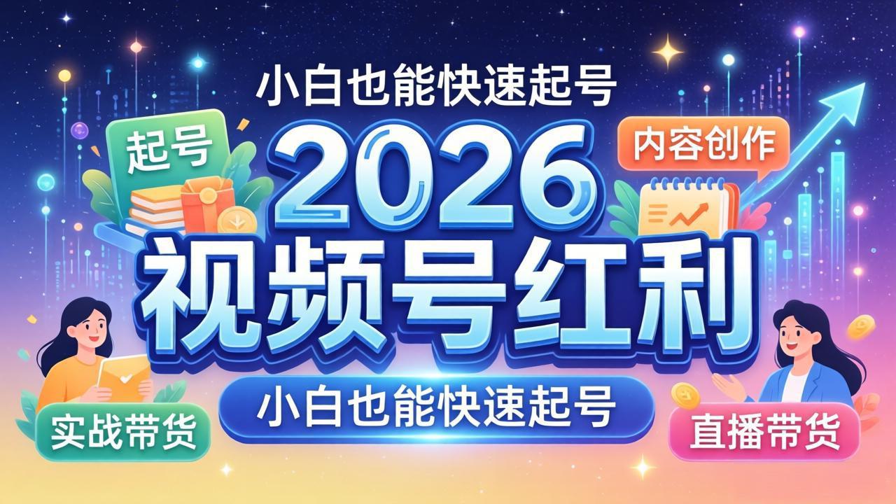 2026视频号红利实战营，大佬亲授起号、内容、直播、IP、投流、私域、矩阵全套落地打法-百川聊项目