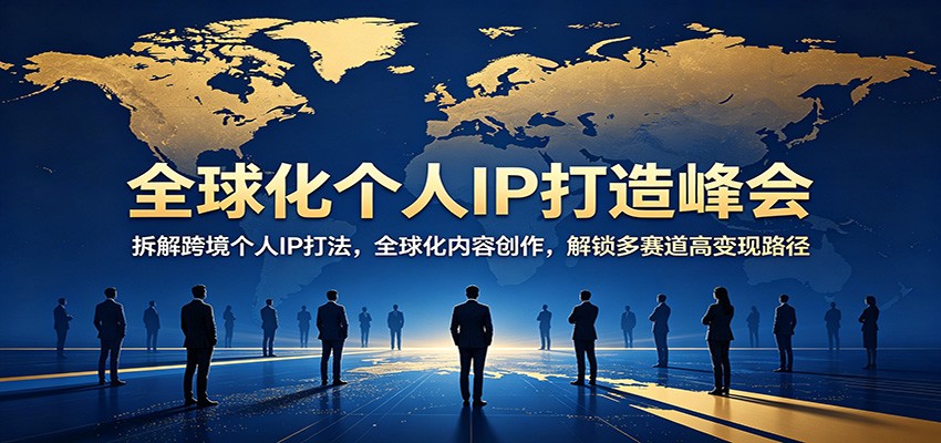 全球化个人IP打造峰会：拆解跨境个人IP打法，全球化内容创作，解锁多赛道高变现路径-百川聊项目