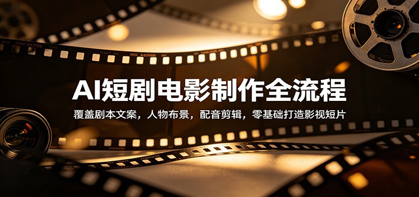 AI短剧电影制作全流程：覆盖剧本文案，人物布景，配音剪辑，零基础打造影视短片-百川聊项目