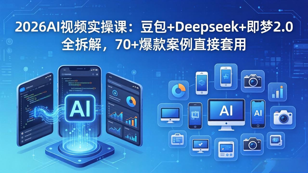 2026AI视频实操课：豆包+Deepseek+即梦2.0全拆解，70+爆款案例直接套用-百川聊项目
