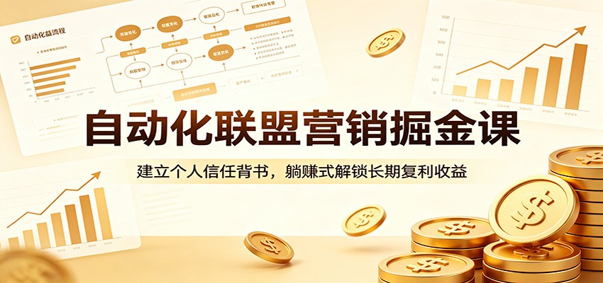自动化联盟营销掘金课：建立个人信任背书，躺赚式解锁长期复利收益-百川聊项目
