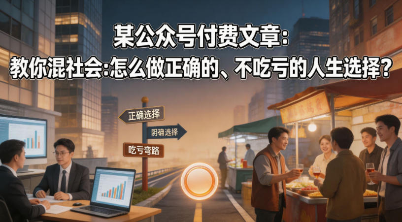 某公众号付费文章：教你混社会：怎么做正确的、不吃亏的人生选择？-百川聊项目