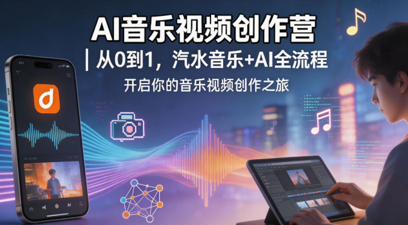AI音乐视频创作营｜从0到1，汽水音乐+AI全流程，开启你的音乐视频创作之旅-百川聊项目