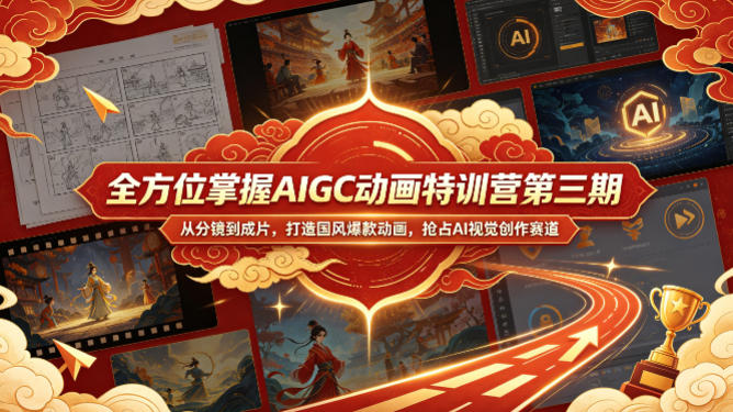 全方位掌握AIGC动画特训营第三期，从分镜到成片，打造国风爆款动画，抢占AI视觉创作赛道红利-百川聊项目