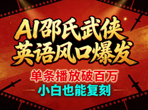 AI邵氏武侠英语风口爆发，单条播放破百万，小白也能复刻-百川聊项目