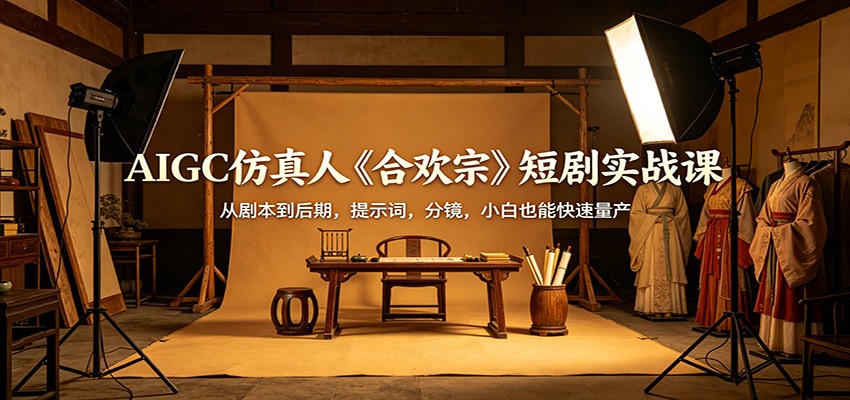 AIGC仿真人《合欢宗》短剧实战课：从剧本到后期，提示词，分镜，小白也能快速量产-百川聊项目