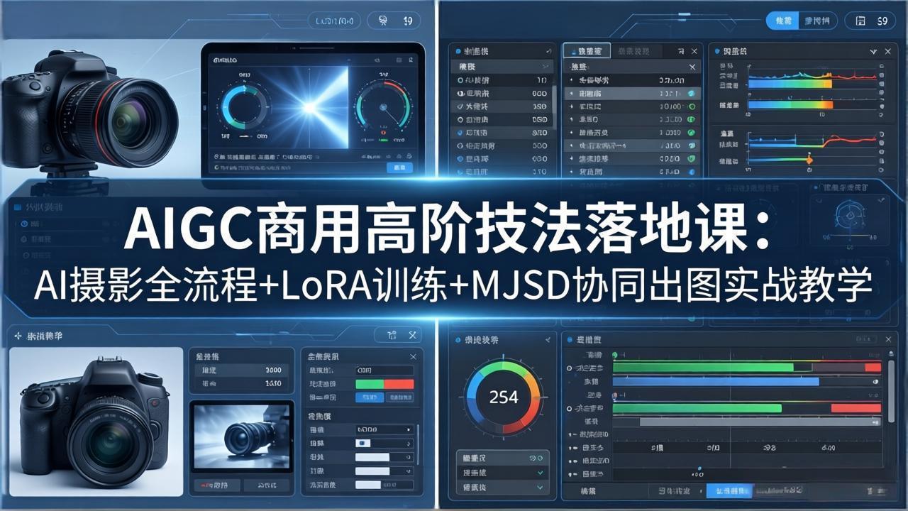 AIGC商用高阶技法落地课：AI摄影全流程+LoRA训练+MJSD协同出图实战教学-百川聊项目
