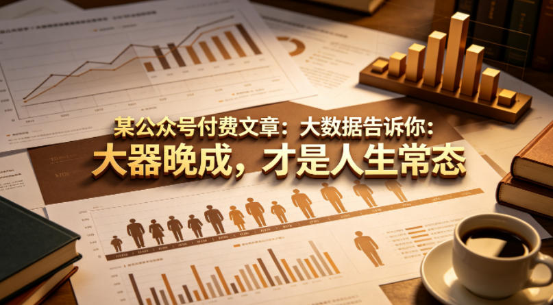 某公众号付费文章：大数据告诉你：大器晚成，才是人生常态-百川聊项目