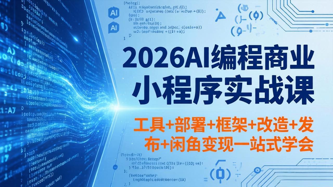 2026AI编程商业小程序实战课，工具+部署+框架+改造+发布+闲鱼变现一站式学会-百川聊项目