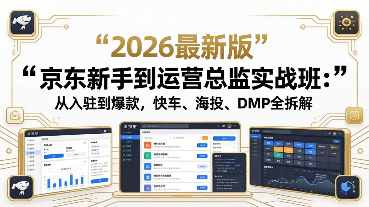 京东新手到运营总监实战班：从入驻到爆款，快车、海投、DMP全拆解，2026最新版-百川聊项目