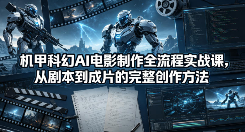 机甲科幻AI电影制作全流程实战课，从剧本到成片的完整创作方法-百川聊项目