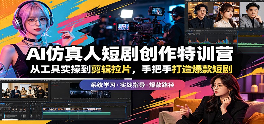 AI仿真人短剧创作特训营：从工具实操到剪辑拉片，手把手打造爆款短剧-百川聊项目