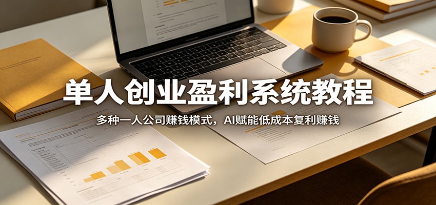 单人创业盈利系统教程：多种一人公司赚钱模式，AI赋能低成本复利赚钱-百川聊项目
