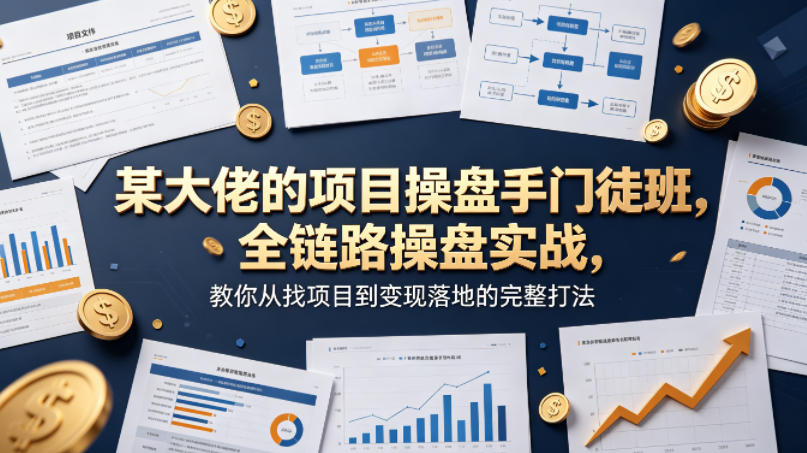 某大佬的项目操盘手门徒班，全链路操盘实战，教你从找项目到变现落地的完整打法-百川聊项目