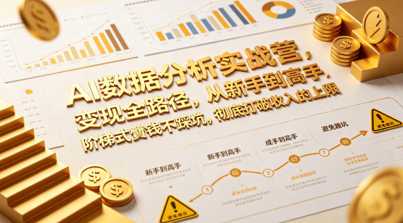 AI数据分析实战营，变现全路径，从新手到高手，阶梯式賺钱不踩坑，彻底打破收入的上限-百川聊项目