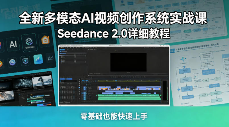 全新多模态AI视频创作系统实战课，Seedance 2.0详细教程，零基础也能快速上手-百川聊项目