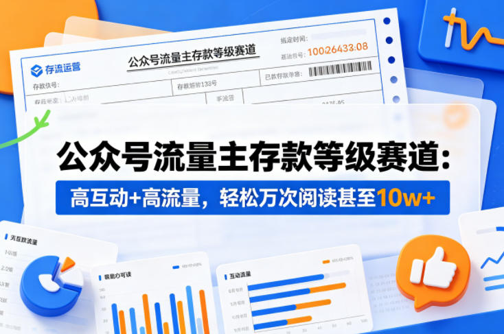 公众号流量主之存款等级赛道，高互动+高流量，轻松达到万次阅读，甚至10w+-百川聊项目