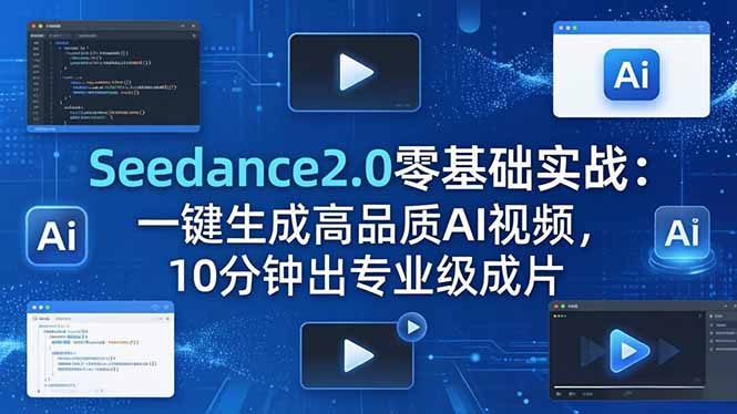 Seedance2.0零基础实战：一键生成高品质AI视频，10分钟出专业级成片-百川聊项目