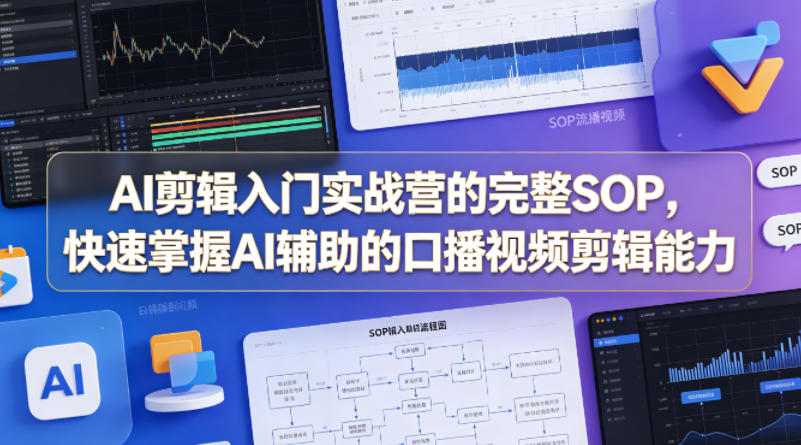 AI剪辑入门实战营的完整SOP，快速掌握AI辅助的口播视频剪辑能力-百川聊项目
