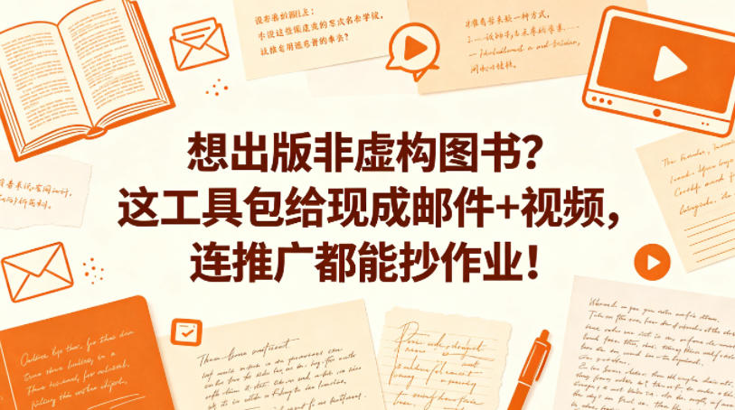 想出版非虚构图书？这工具包给现成邮件+视频，连推广都能抄作业！【原创双语字幕】-百川聊项目