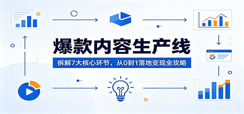 爆款内容生产线：拆解7大核心环节，从0到1落地变现全攻略-百川聊项目
