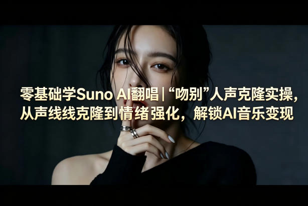 零基础学Suno AI翻唱｜《吻别》人声克隆实操，从声线克隆到情绪强化，解锁AI音乐变现-百川聊项目
