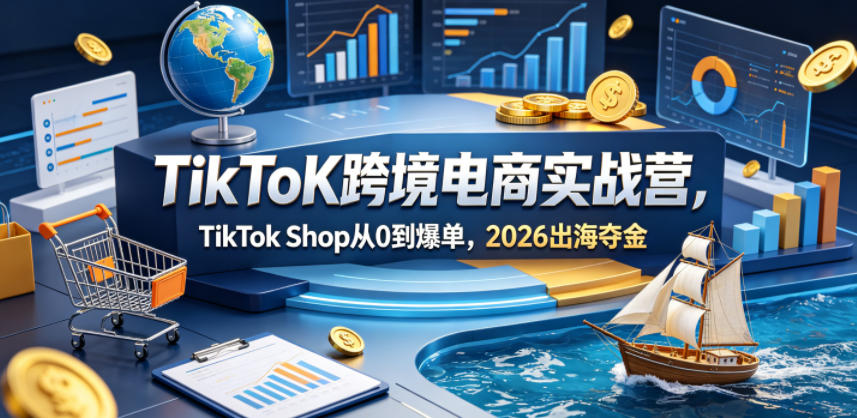 TikToK跨境电商实战营，TikTok Shop从0到爆单，2026出海夺金-百川聊项目