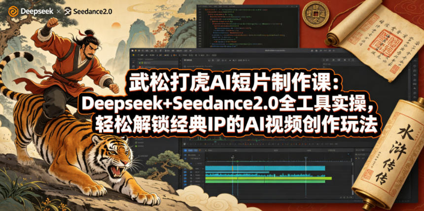 武松打虎AI短片制作课：Deepseek+Seedance2.0全工具实操，轻松解锁经典IP的AI视频创作玩法-百川聊项目
