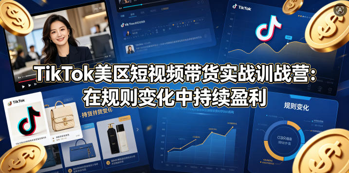 TikTok美区短视频带货实战训战营：在规则变化中持续盈利-百川聊项目