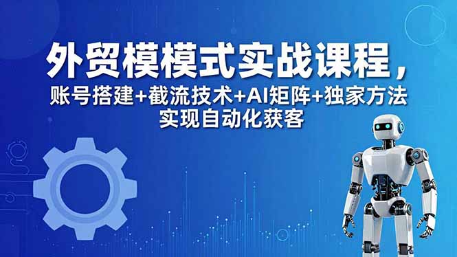 外贸新模式实战课程-更新5月，账号搭建+截流技术+AI矩阵+独家方法实现自动化获客-百川聊项目