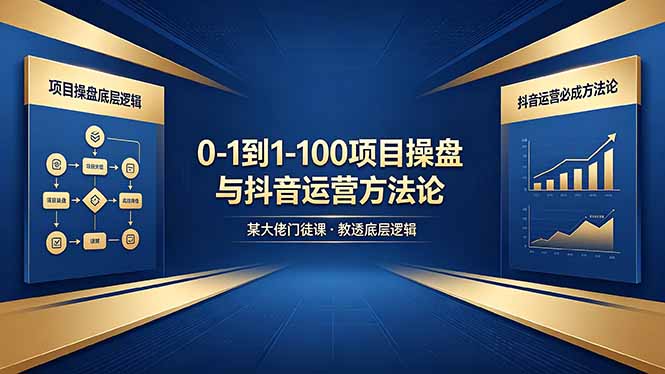 0-1到1-100怎么建？某大佬门徒课教透项目操盘底层逻辑+抖音运营必成方法论-百川聊项目