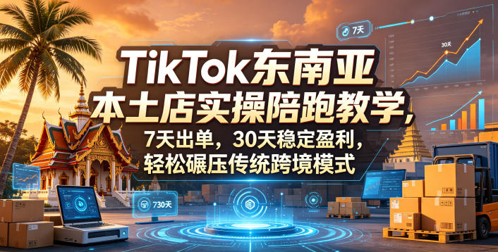 TikTok东南亚本土店实操陪跑教学，7天出单，30天稳定盈利，轻松碾压传统跨境模式-百川聊项目