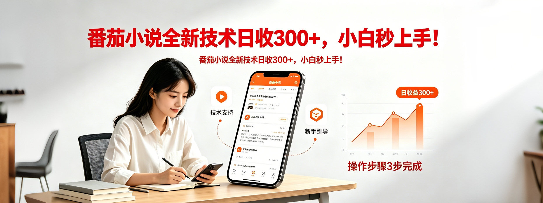 番茄小说全新技术全新玩法！无脑日收300+-百川聊项目