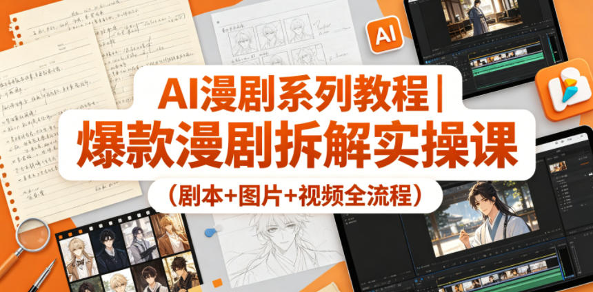 AI漫剧系列教程｜爆款漫剧拆解实操课(剧本+图片+视频全流程)-百川聊项目