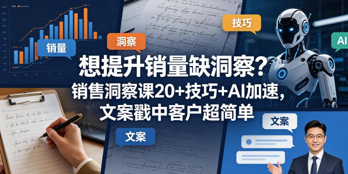 想提升销量缺洞察？销售洞察课20+技巧+AI加速，文案戳中客户超简单【原创双语字幕】-百川聊项目