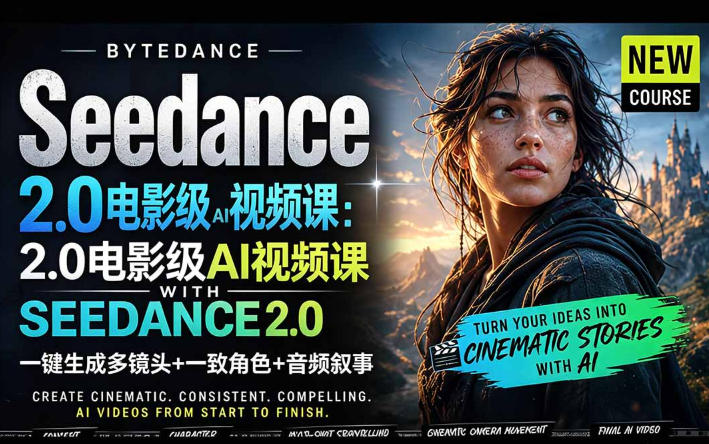 字节跳动的Seedance 2.0 AI电影视频生成制作教程，一键生成多镜头+一致角色+音频叙事-中英字幕-百川聊项目