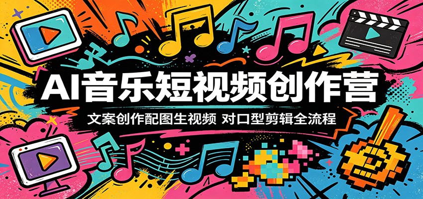 AI音乐短视频创作营：文案创作配图生视频，对口型剪辑全流程-百川聊项目