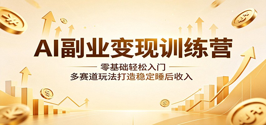 AI副业变现训练营：零基础轻松入门，多赛道玩法打造稳定睡后收入-百川聊项目