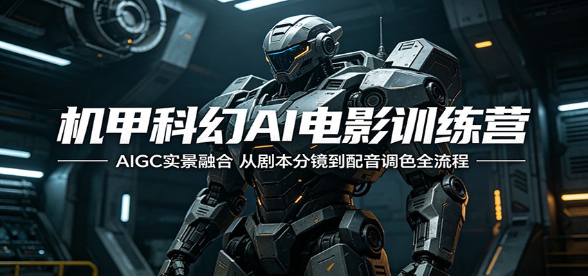 机甲科幻AI电影训练营：AIGC实景融合，从剧本分镜到配音调色全流程-百川聊项目