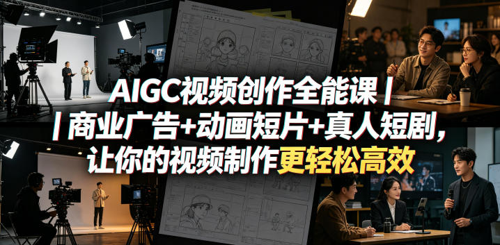 AIGC视频创作全能课｜商业广告+动画短片+真人短剧，让你的视频制作更轻松高效-百川聊项目
