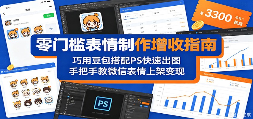 零门槛表情制作增收指南：巧用豆包搭配 PS 快速出图，手把手教微信表情上架变现-百川聊项目