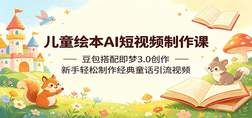 儿童绘本AI短视频制作课：豆包搭配即梦3.0创作，新手轻松制作经典童话引流视频-百川聊项目