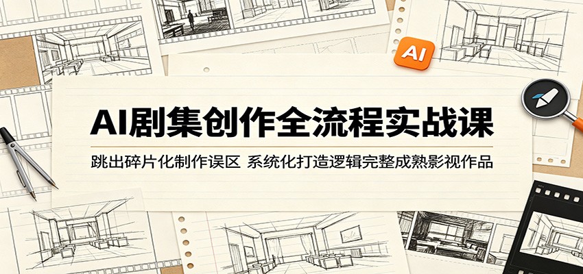 AI剧集创作全流程实战课：跳出碎片化制作误区，系统化打造逻辑完整成熟影视作品-百川聊项目