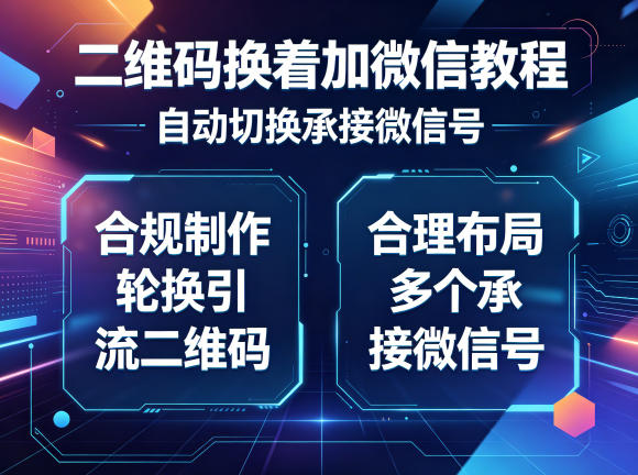 二维码换着加微信教程，自动切换承接微信号，合规制作轮换引流二维码，合理布局多个承接微信号-百川聊项目