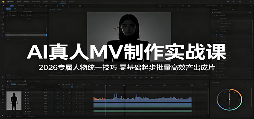 AI真人MV制作实战课：2026专属人物统一技巧，零基础起步批量高效产出成片-百川聊项目